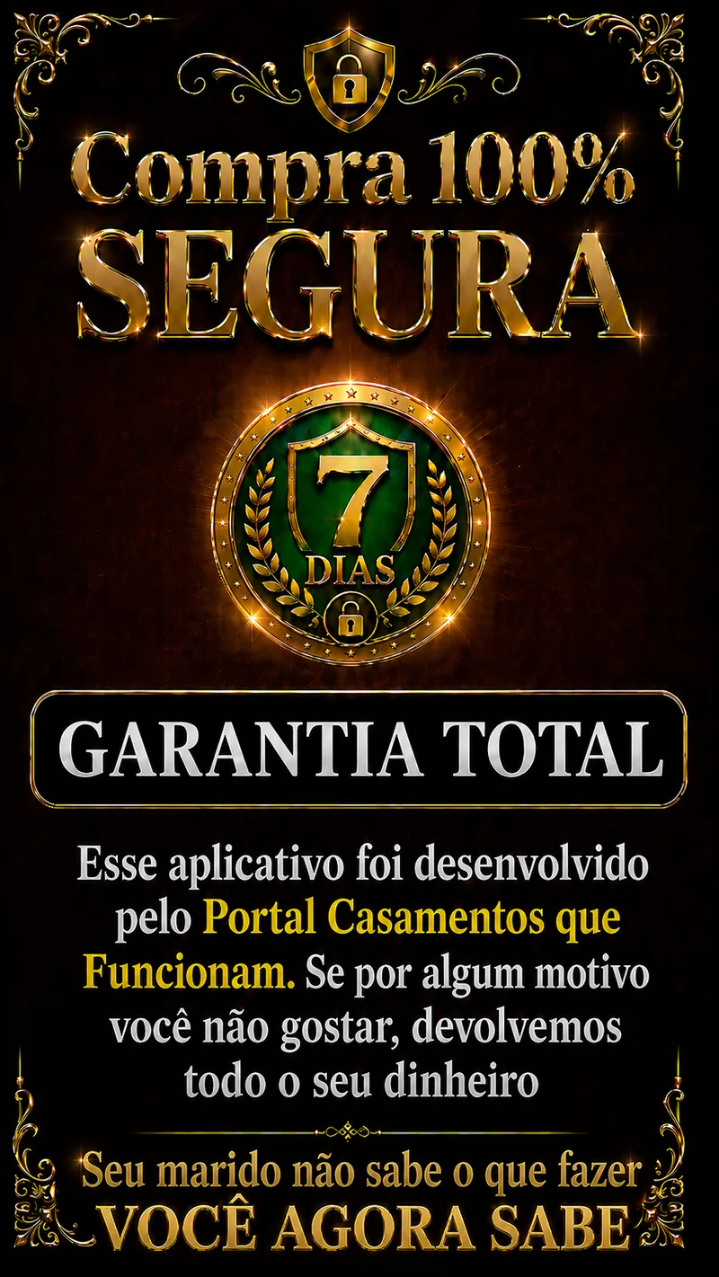 Compra 100% segura: garantia total de 7 dias. Se por algum motivo você não gostar, devolvemos todo o seu dinheiro.